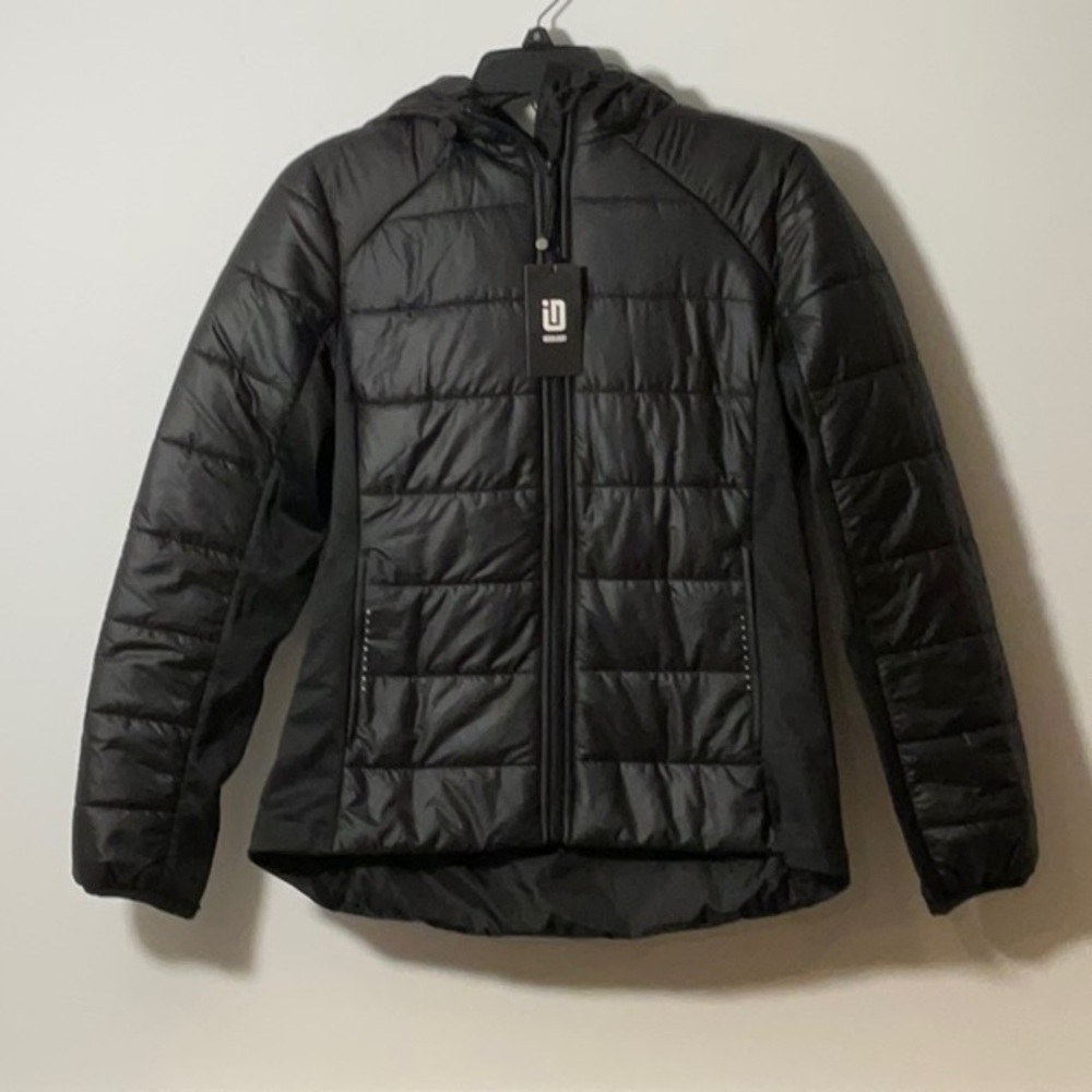 Ideology Quilted Black Hooded Jacket